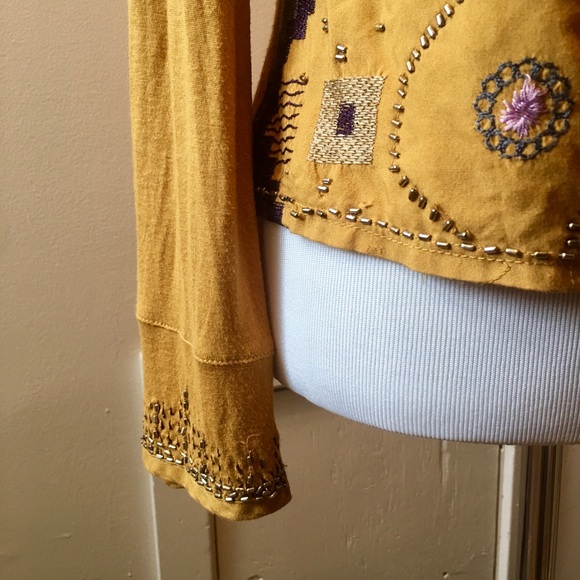 Free People beaded bell sleeve top - Picture 3 of 8